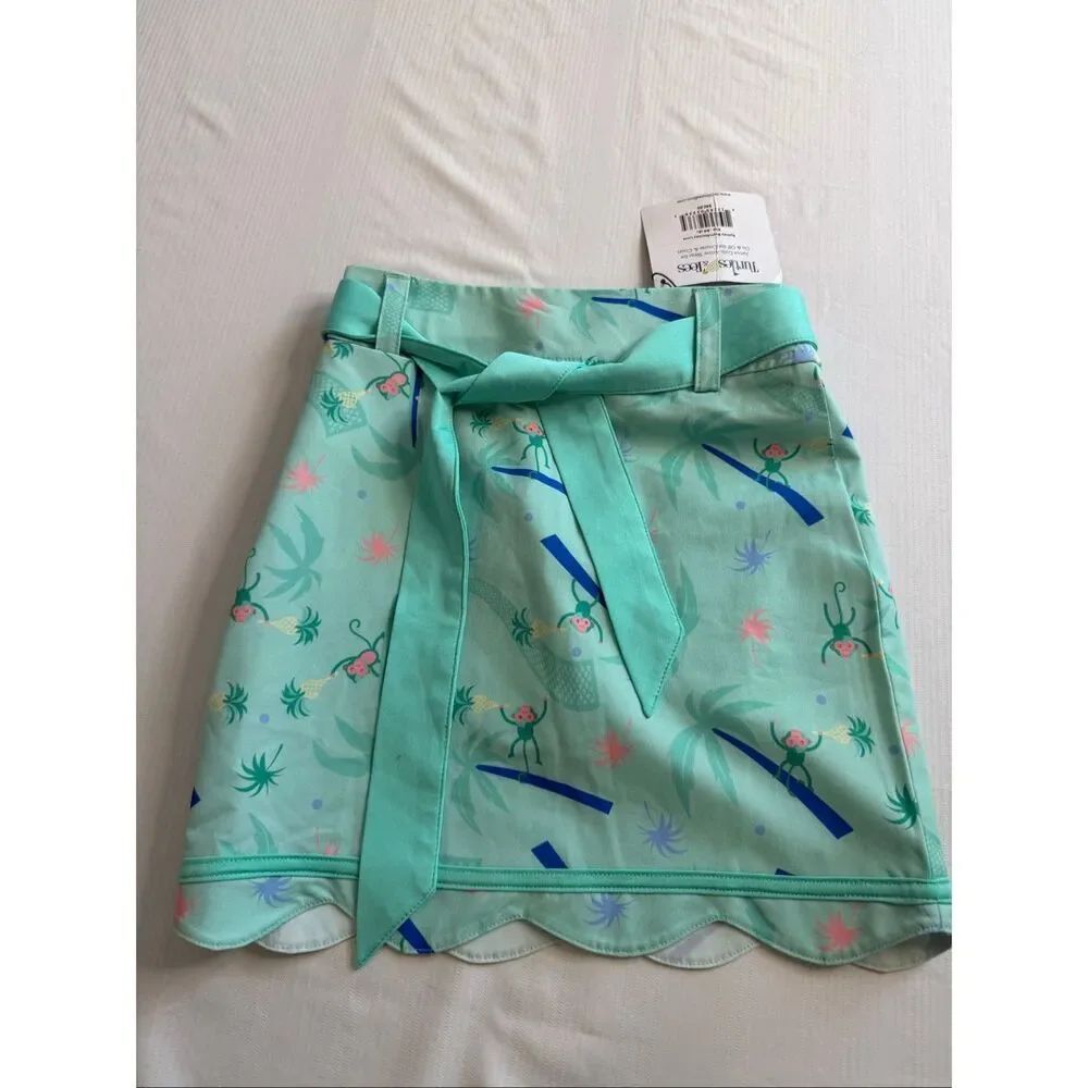 NWT Turtles & Tees Sydney Monkey Love Skort Skirt Girls Size 5/6 Small New